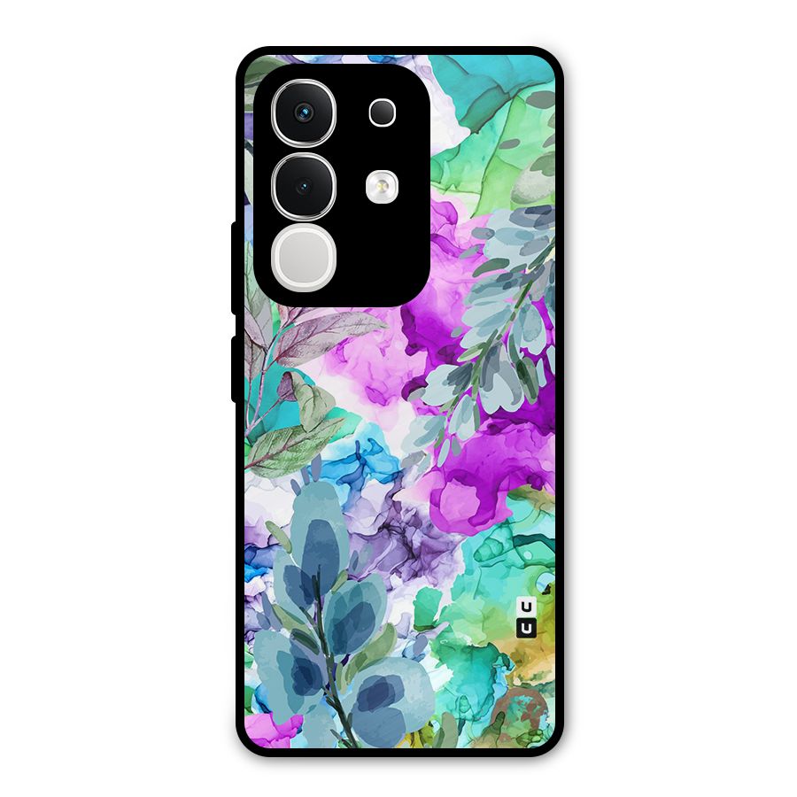 Decorative Florals Printed Metal Back Case for Vivo T4x