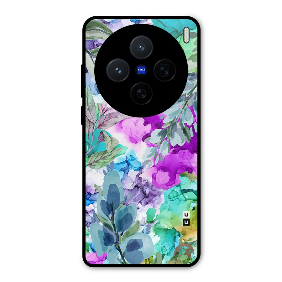 Decorative Florals Printed Metal Back Case for Vivo X200