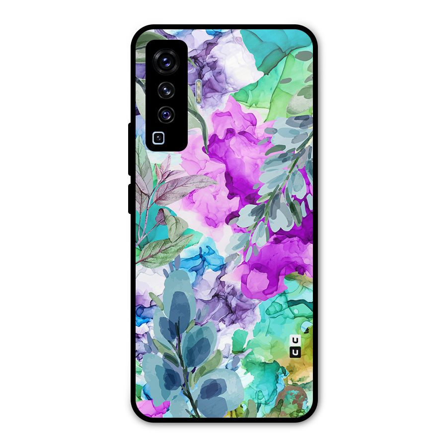 Decorative Florals Printed Metal Back Case for Vivo X50