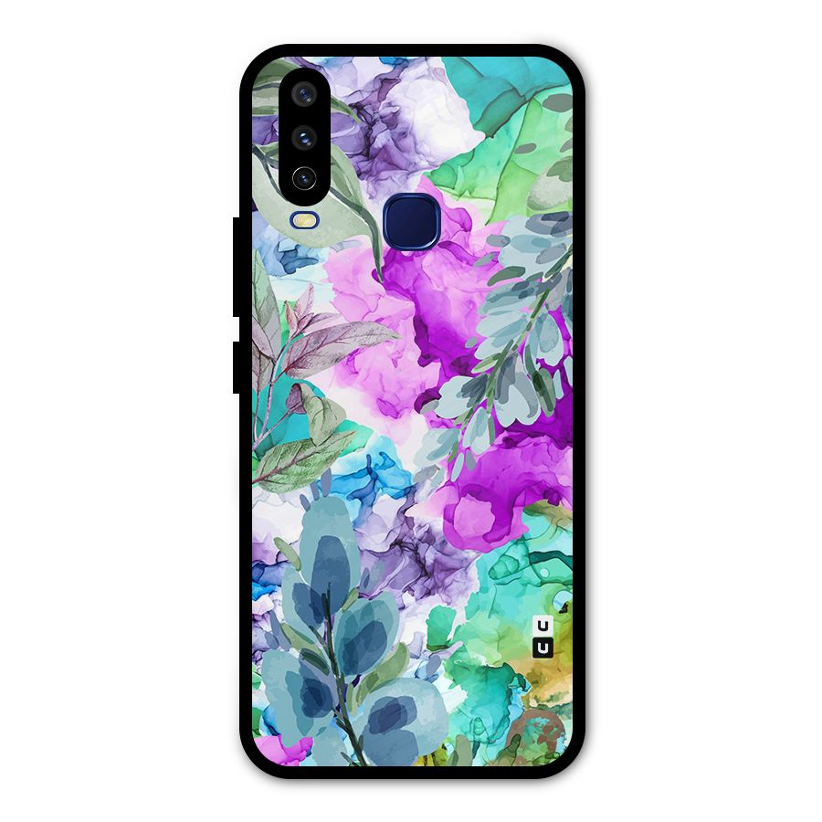 Decorative Florals Printed Metal Back Case for Vivo Y12