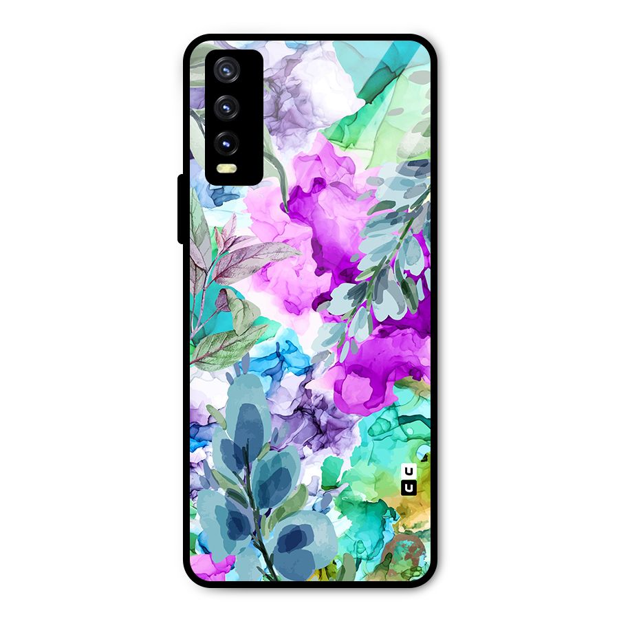 Decorative Florals Printed Metal Back Case for Vivo Y20