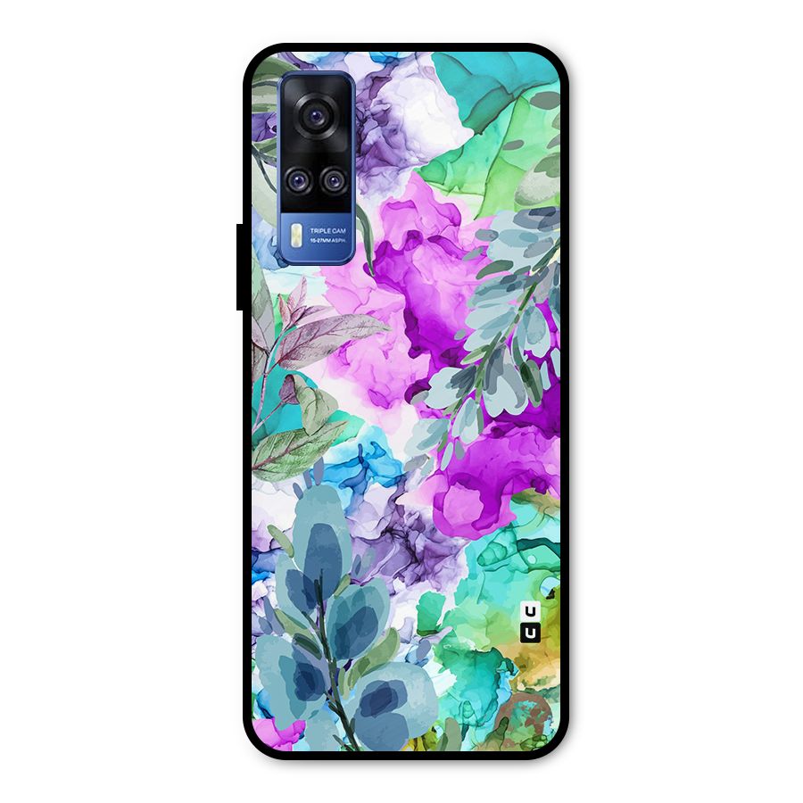 Decorative Florals Printed Metal Back Case for Vivo Y31