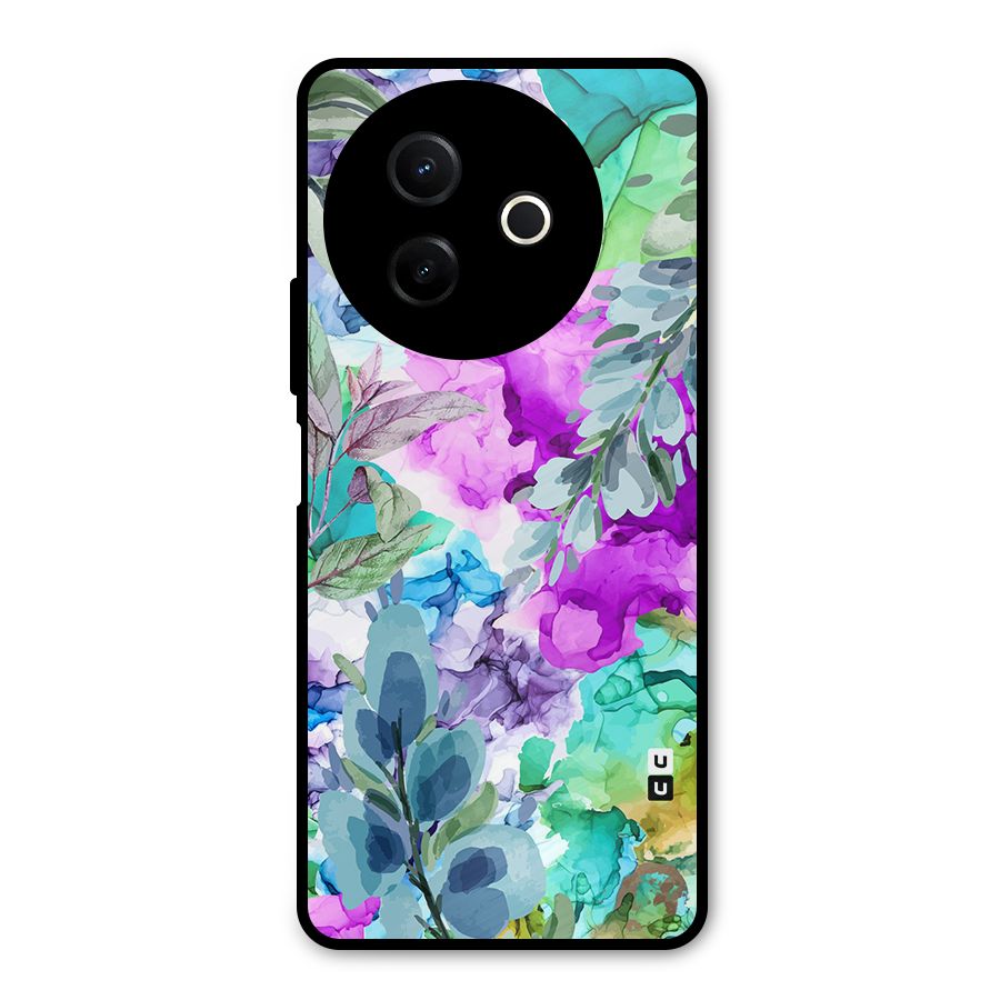 Decorative Florals Printed Metal Back Case for Vivo Y39