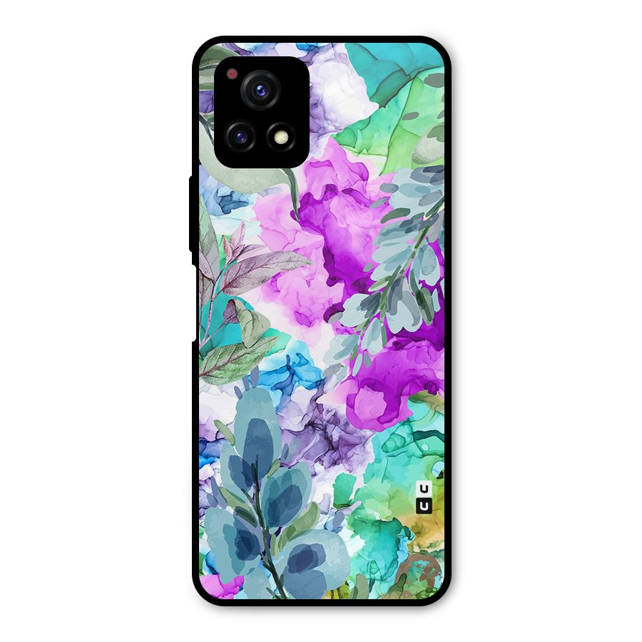 Decorative Florals Printed Metal Back Case for Vivo Y72 5G