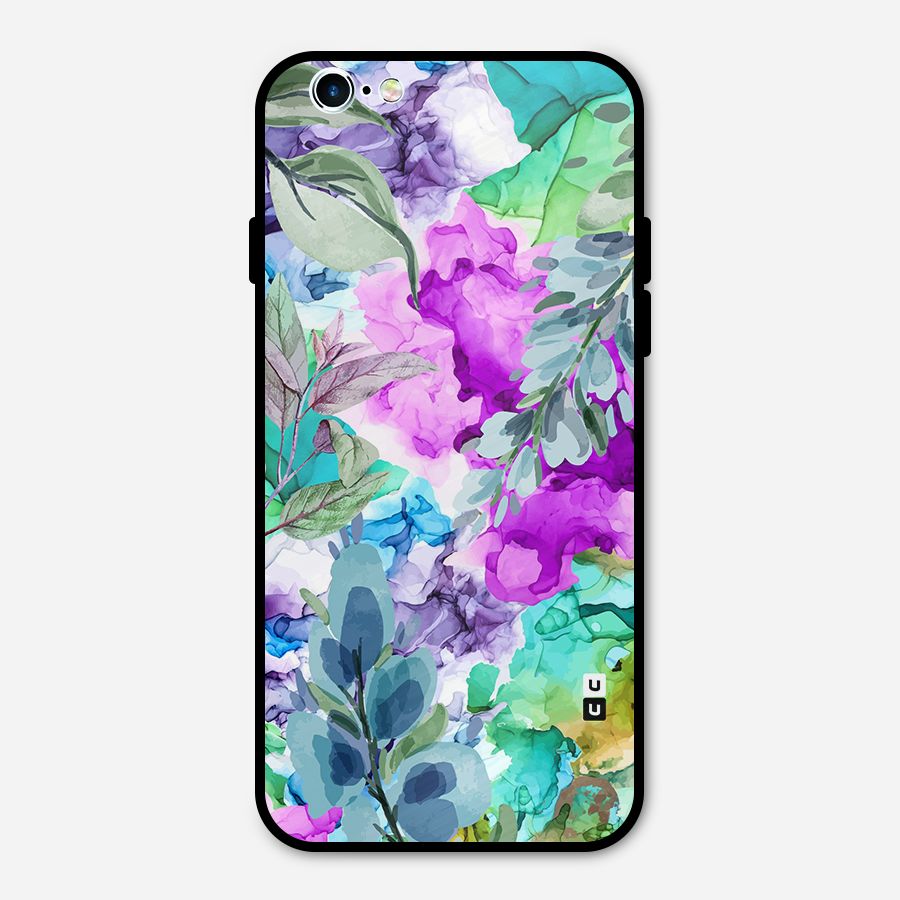 Decorative Florals Printed Metal Back Case for iPhone 6 6s