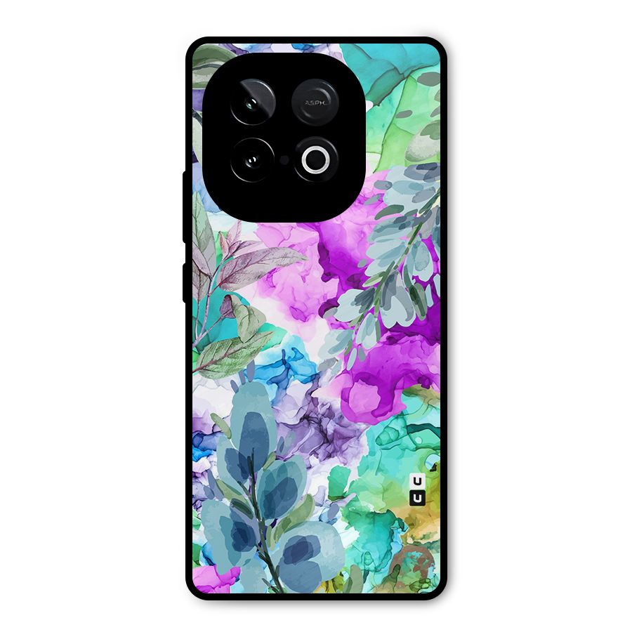 Decorative Florals Printed Metal Back Case for iQOO Neo 10