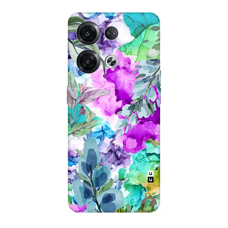 Decorative Florals Printed Original Polycarbonate Back Case for Oppo Reno8 Pro 5G