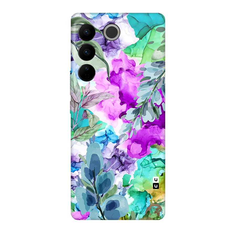 Decorative Florals Printed Original Polycarbonate Back Case for Vivo V27