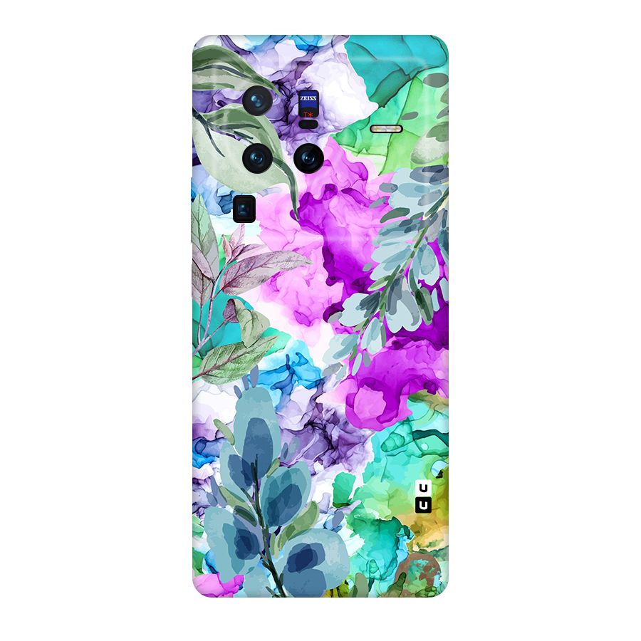 Decorative Florals Printed Original Polycarbonate Back Case for Vivo X80