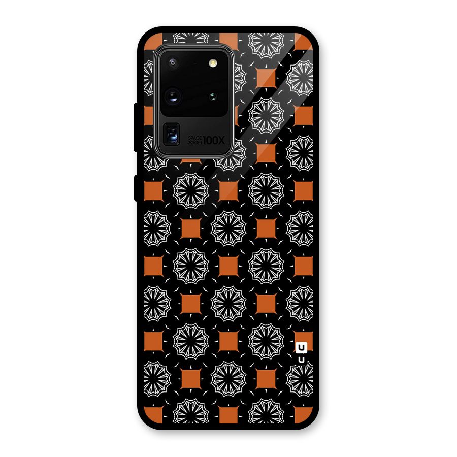 Decorative Wrapping Pattern Glass Back Case for Galaxy S20 Ultra