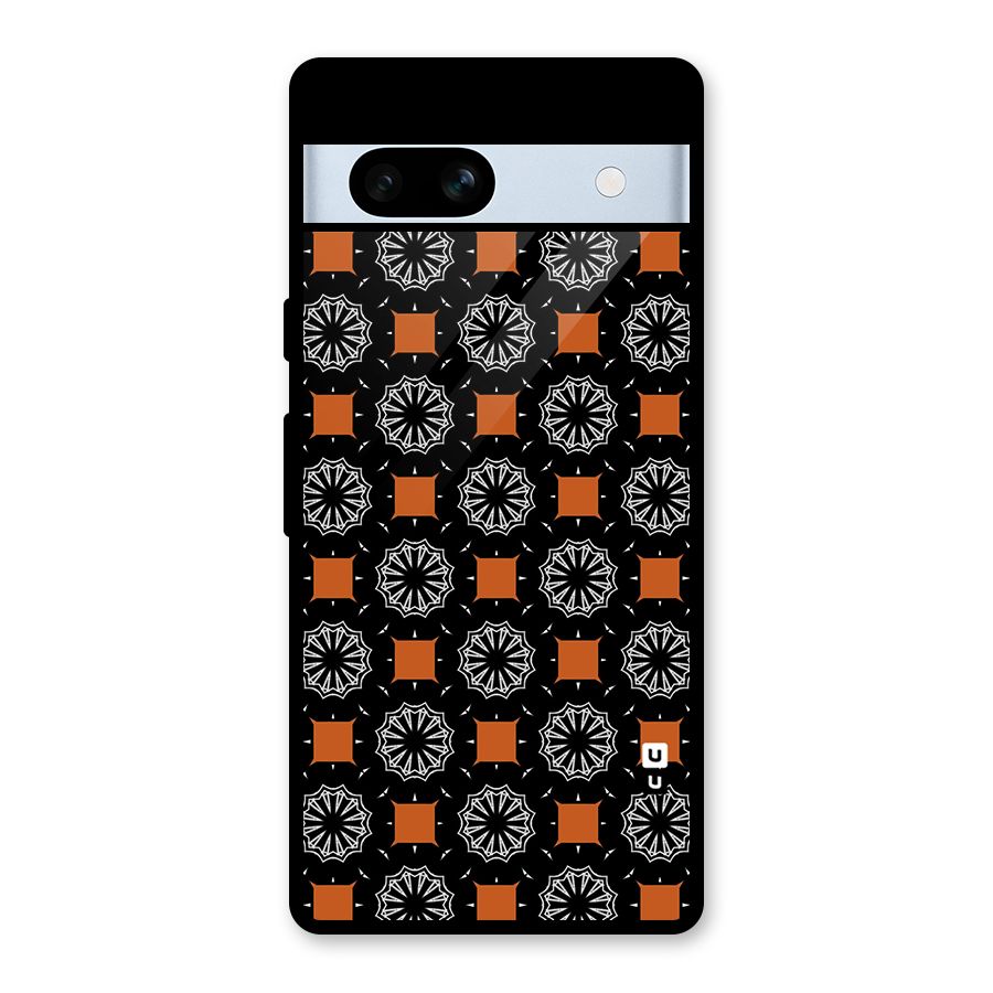 Decorative Wrapping Pattern Glass Back Case for Google Pixel 7a