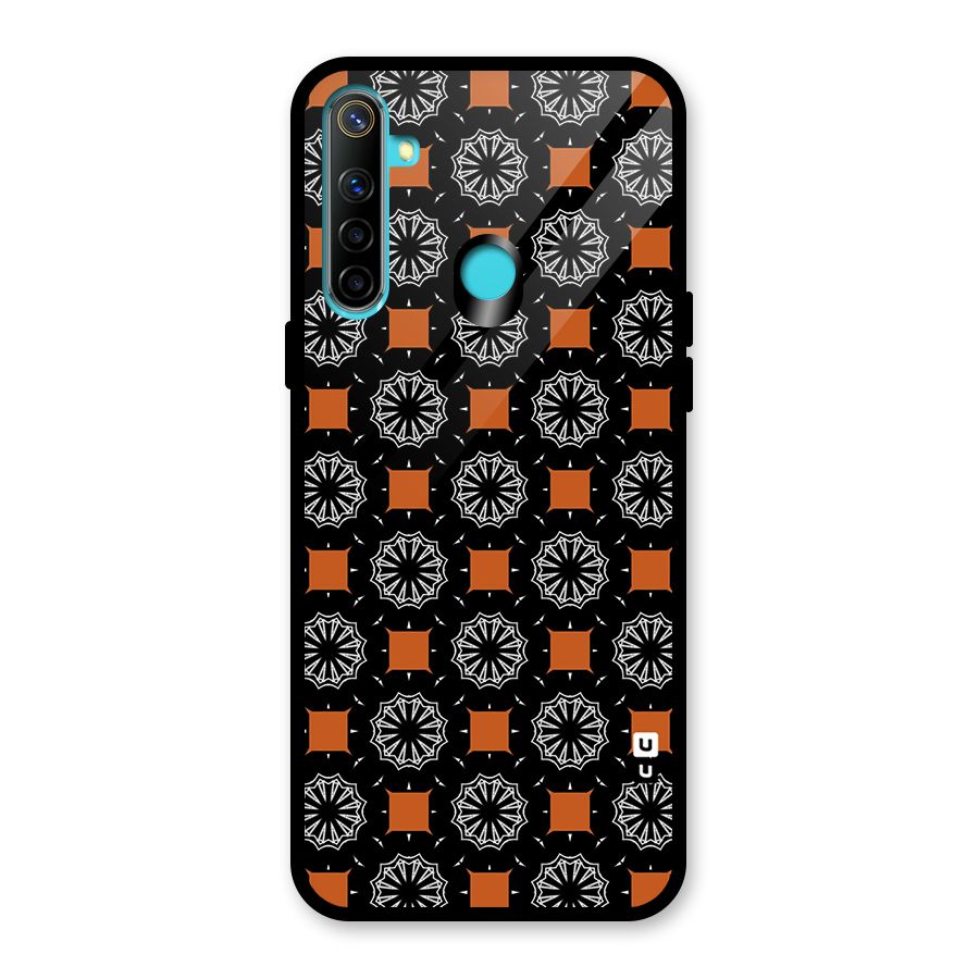 Decorative Wrapping Pattern Glass Back Case for Realme 5i
