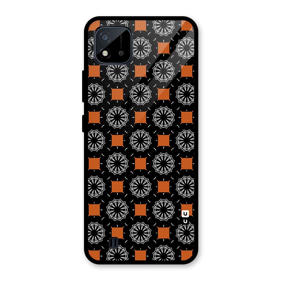 Decorative Wrapping Pattern Glass Back Case for Realme C11 2021