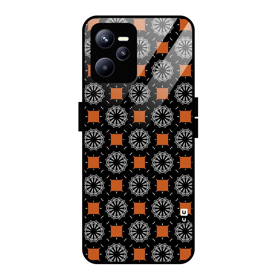 Decorative Wrapping Pattern Glass Back Case for Realme C35