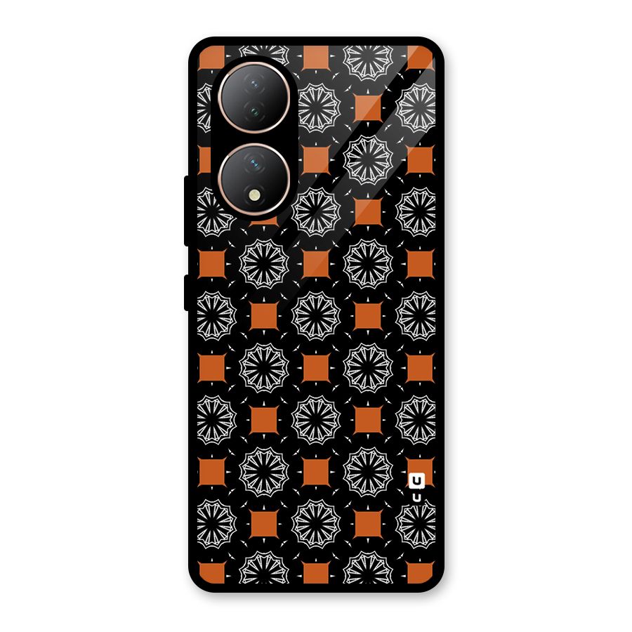 Decorative Wrapping Pattern Glass Back Case for Vivo Y100A