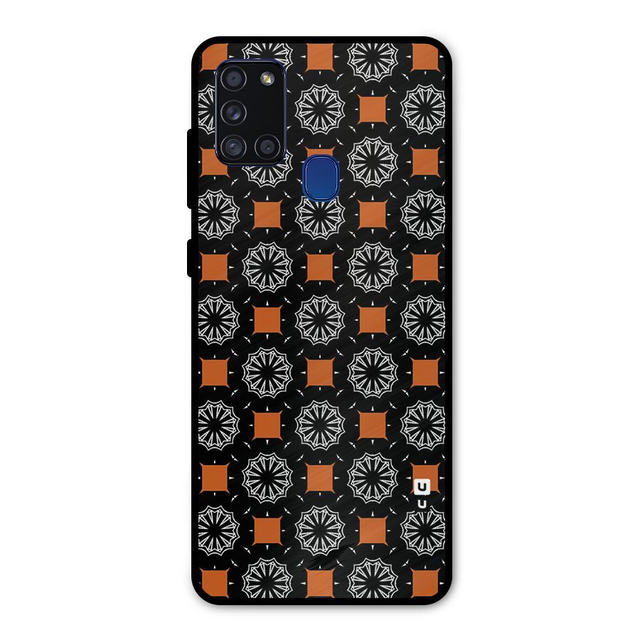 Decorative Wrapping Pattern Metal Back Case for Galaxy A21s