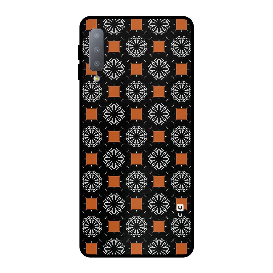 Decorative Wrapping Pattern Metal Back Case for Galaxy A7 (2018)
