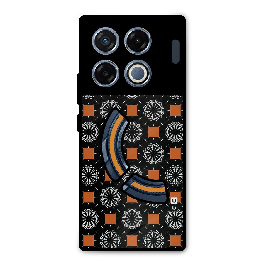 Decorative Wrapping Pattern Metal Back Case for Infinix GT 20 Pro