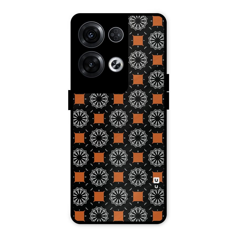 Decorative Wrapping Pattern Metal Back Case for Oppo Reno8 Pro 5G