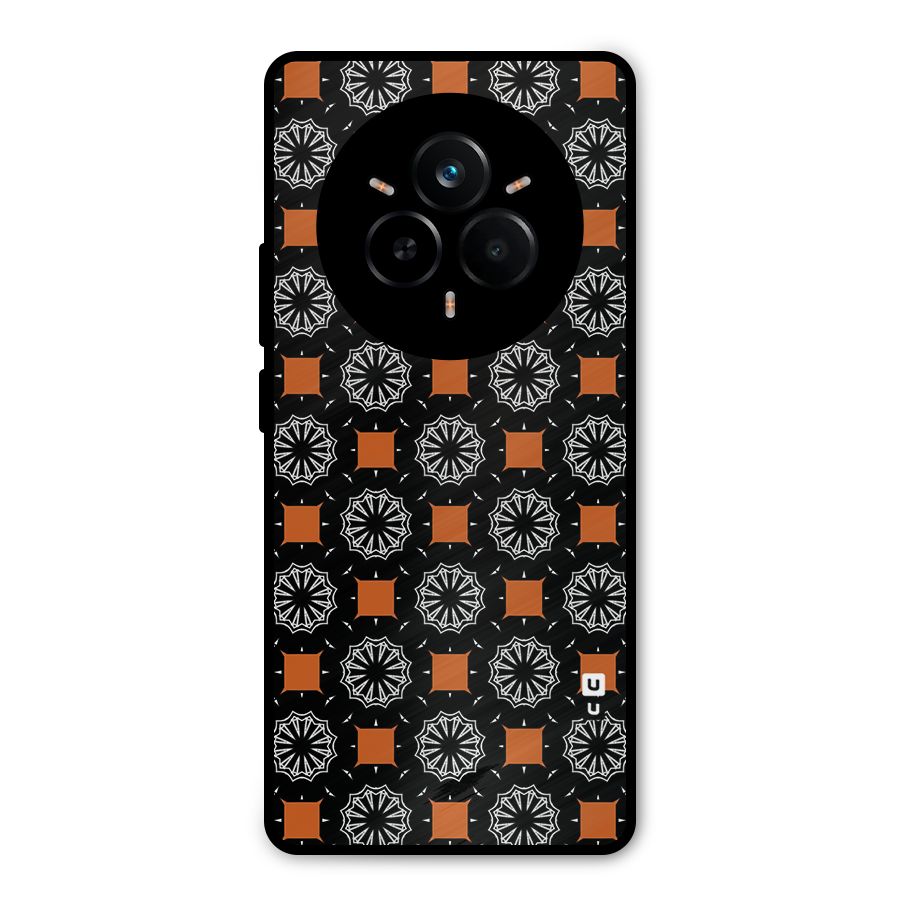 Decorative Wrapping Pattern Metal Back Case for Realme 14 Pro