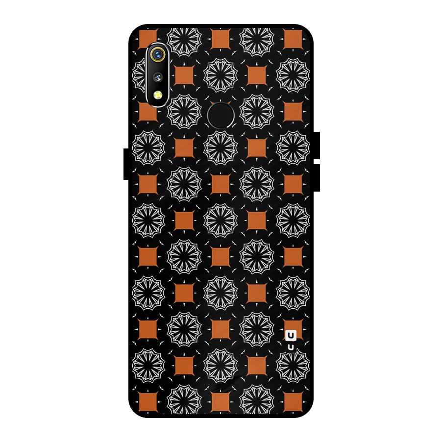 Decorative Wrapping Pattern Metal Back Case for Realme 3
