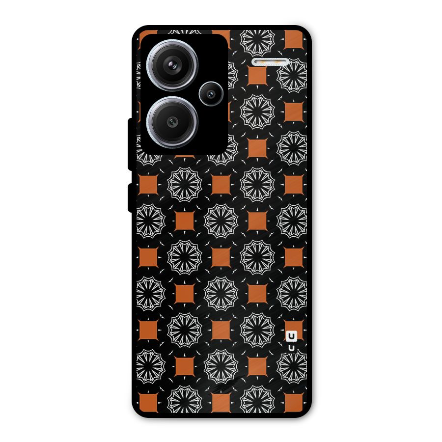 Decorative Wrapping Pattern Metal Back Case for Redmi Note 13 Pro Plus