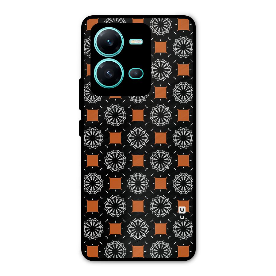 Decorative Wrapping Pattern Metal Back Case for Vivo V25