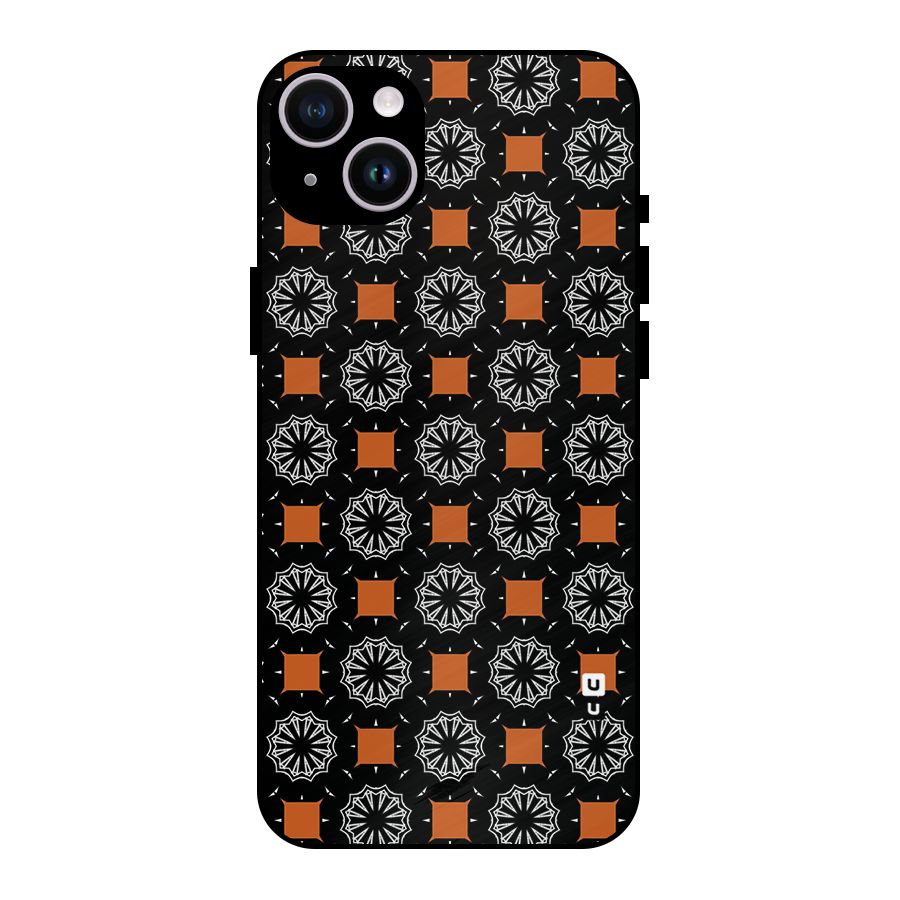 Decorative Wrapping Pattern Metal Back Case for iPhone 14 Plus