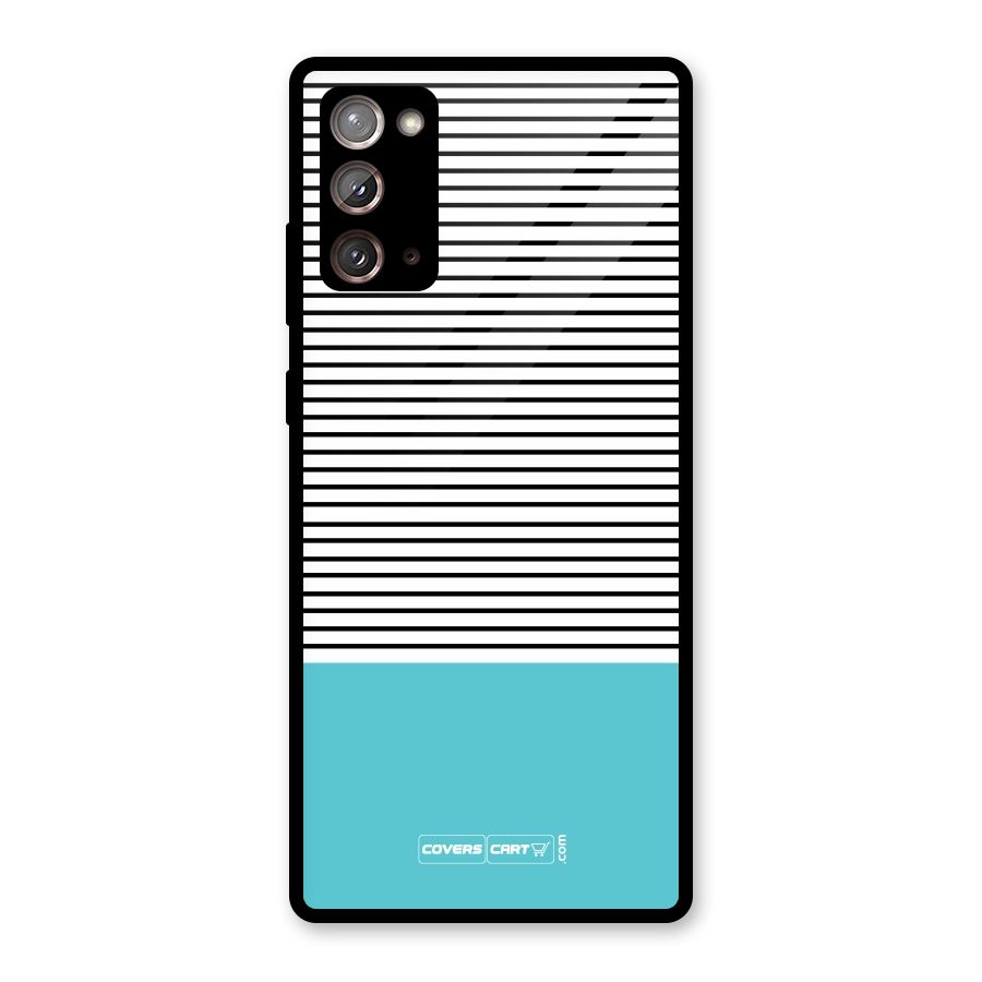 Deep Sky Blue Stripes Glass Back Case for Galaxy Note 20