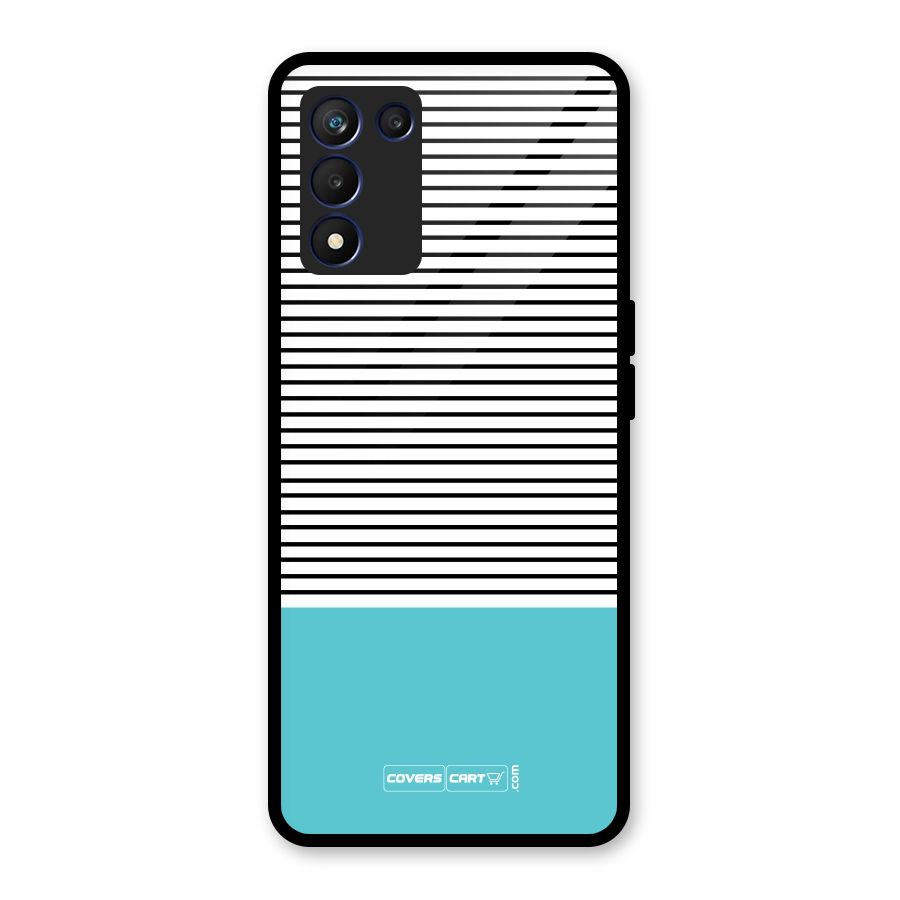 Deep Sky Blue Stripes Glass Back Case for Realme 9 5G Speed