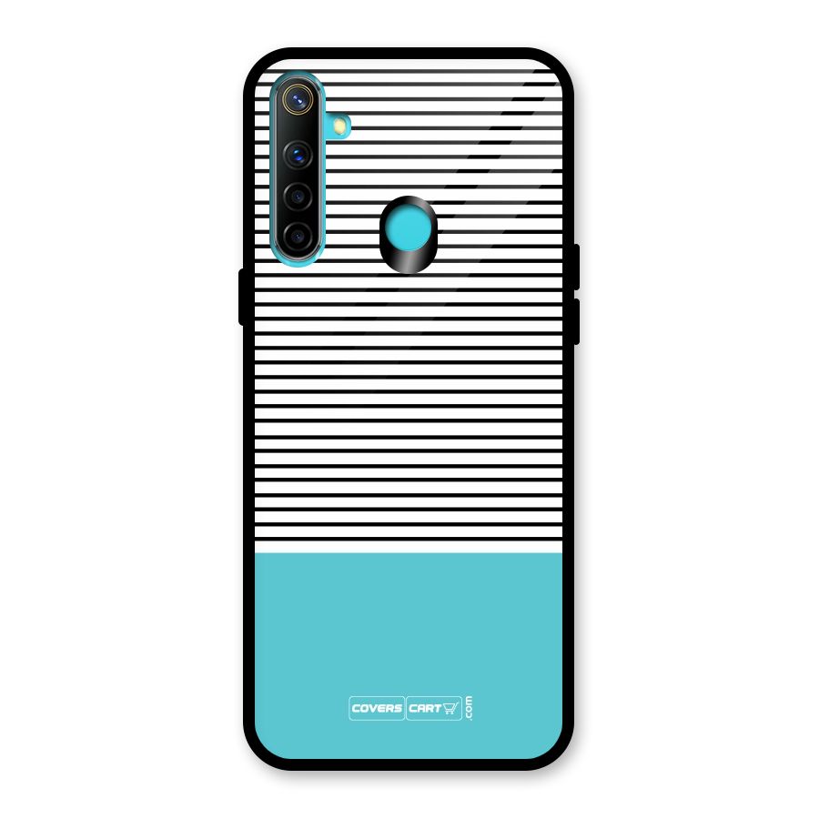 Deep Sky Blue Stripes Glass Back Case for Realme Narzo 10
