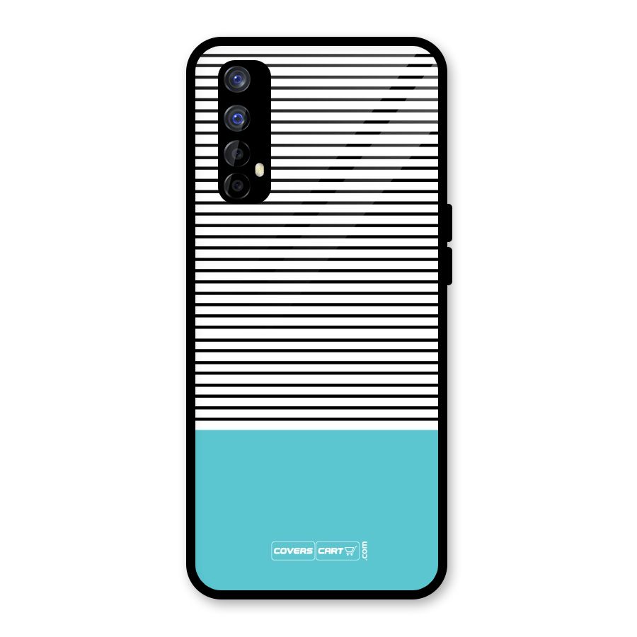 Deep Sky Blue Stripes Glass Back Case for Realme Narzo 20 Pro