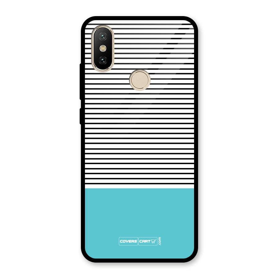 Deep Sky Blue Stripes Glass Back Case for Redmi A2
