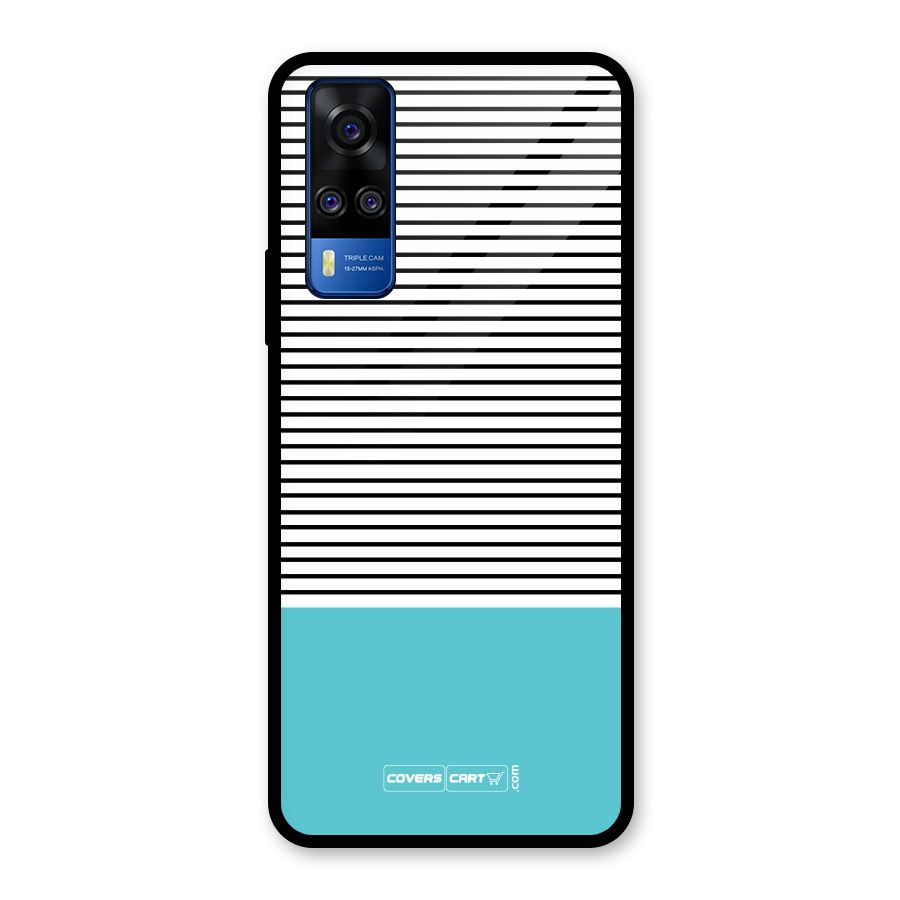 Deep Sky Blue Stripes Glass Back Case for Vivo Y31
