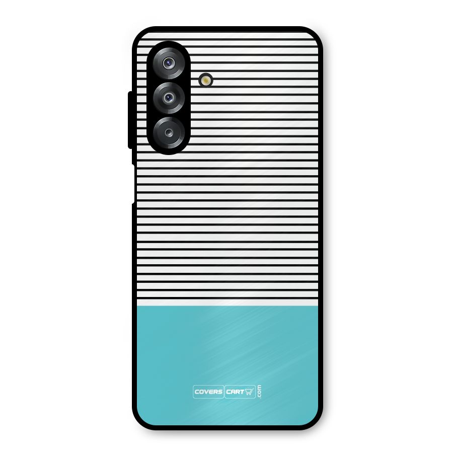 Deep Sky Blue Stripes Metal Back Case for Galaxy A26