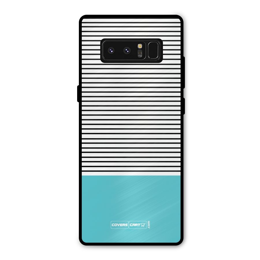 Deep Sky Blue Stripes Metal Back Case for Galaxy Note 8