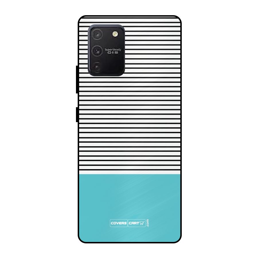 Deep Sky Blue Stripes Metal Back Case for Galaxy S10 Lite