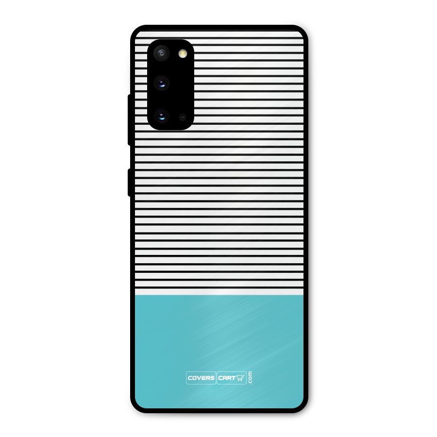 Deep Sky Blue Stripes Metal Back Case for Galaxy S20