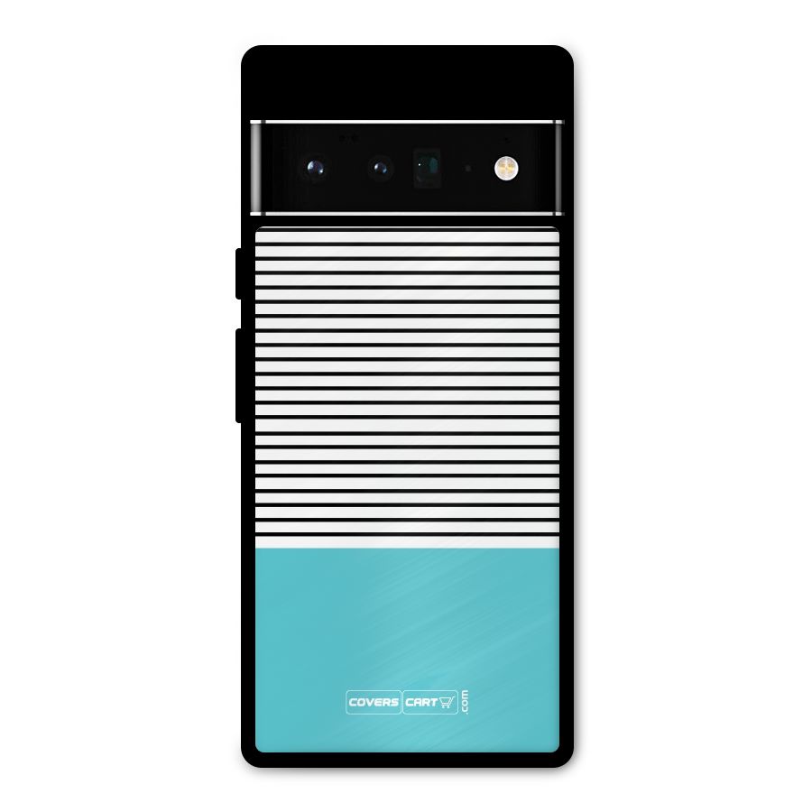 Deep Sky Blue Stripes Metal Back Case for Google Pixel 6 Pro