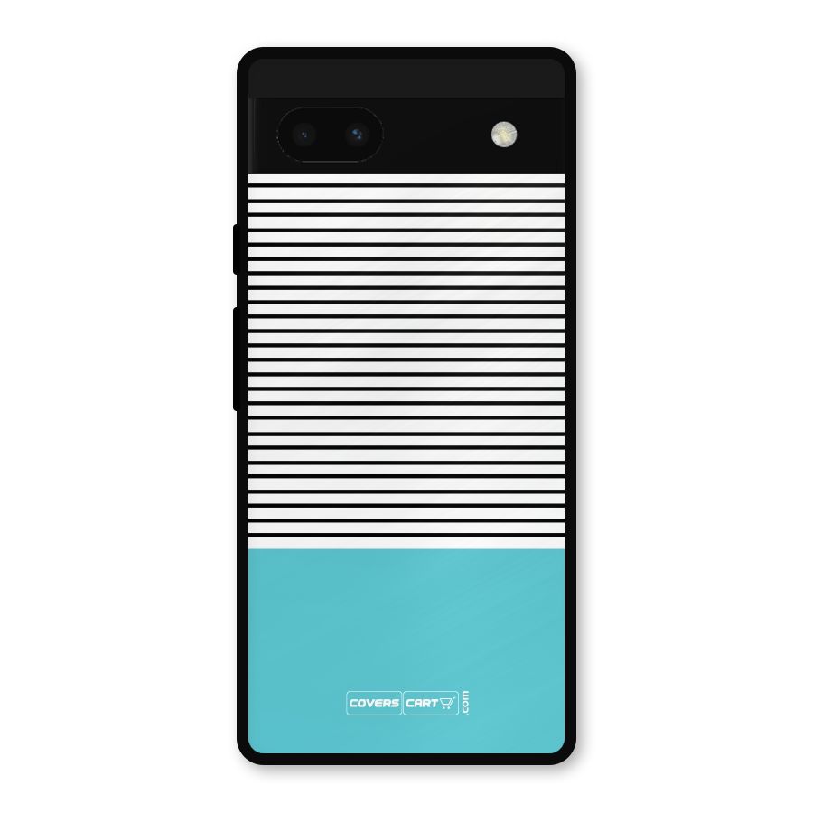 Deep Sky Blue Stripes Metal Back Case for Google Pixel 6a