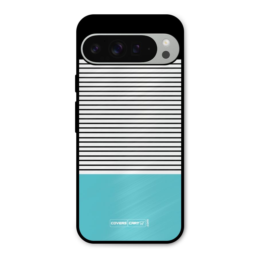 Deep Sky Blue Stripes Metal Back Case for Google Pixel 9 Pro XL