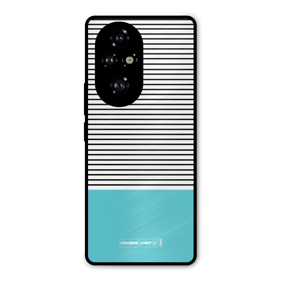 Deep Sky Blue Stripes Metal Back Case for Honor 200 Pro