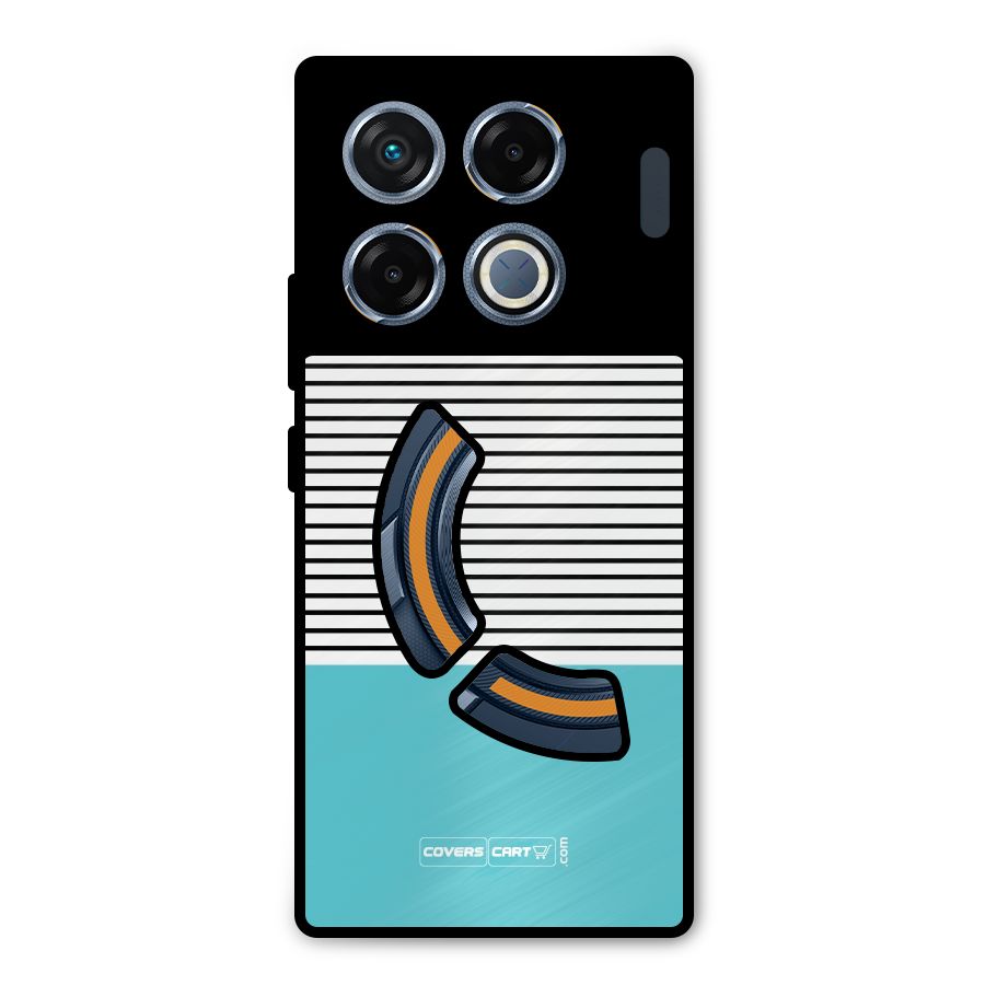 Deep Sky Blue Stripes Metal Back Case for Infinix GT 20 Pro