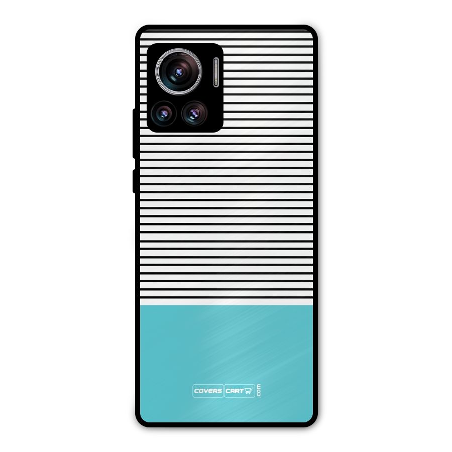 Deep Sky Blue Stripes Metal Back Case for Motorola Edge 30 Ultra