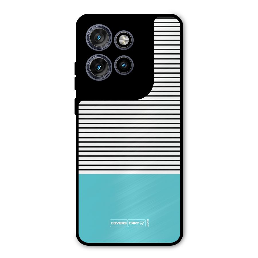 Deep Sky Blue Stripes Metal Back Case for Motorola Edge 50 Neo