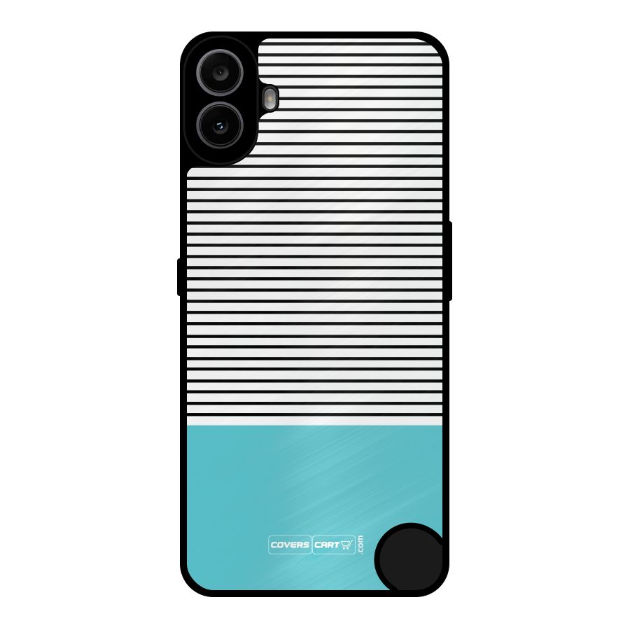 Deep Sky Blue Stripes Metal Back Case for Nothing CMF Phone 1
