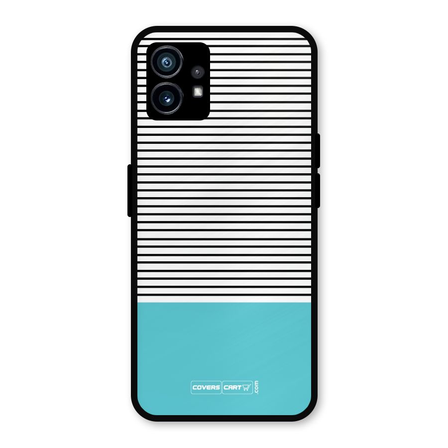 Deep Sky Blue Stripes Metal Back Case for Nothing Phone 1
