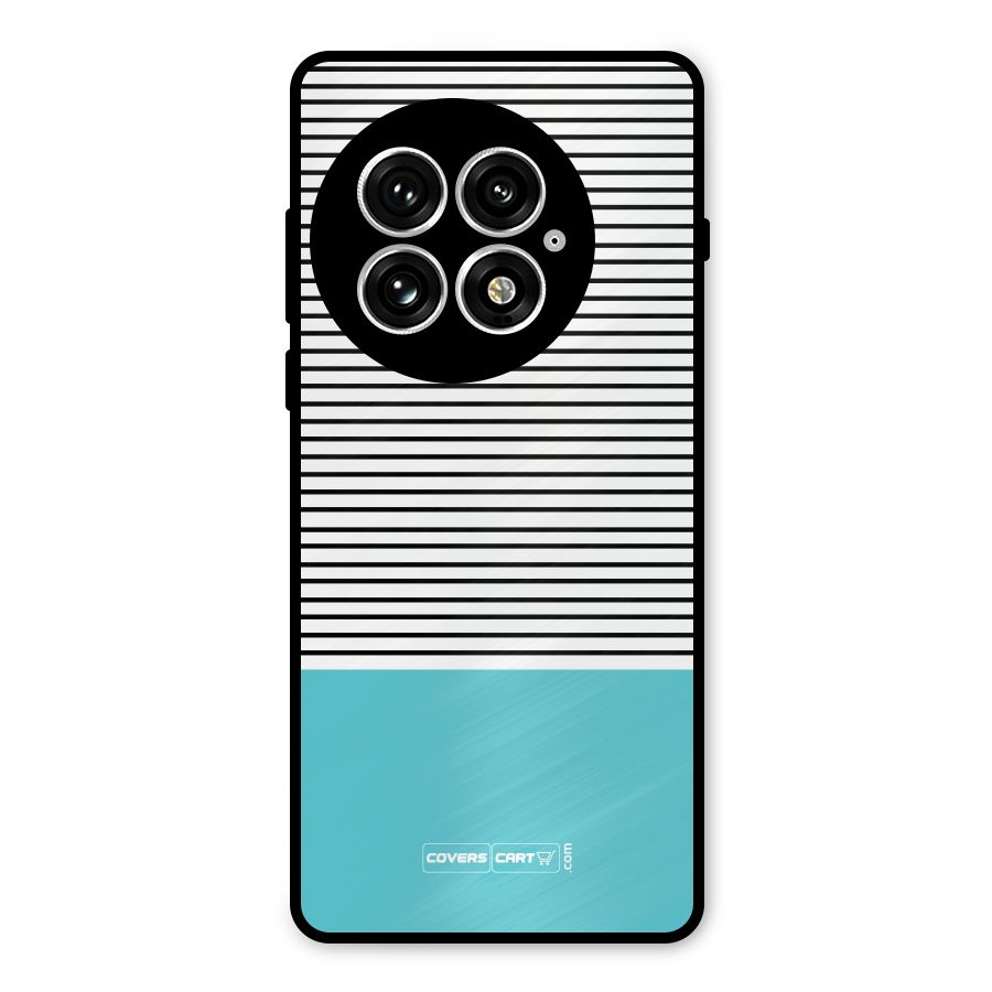 Deep Sky Blue Stripes Metal Back Case for OnePlus 13