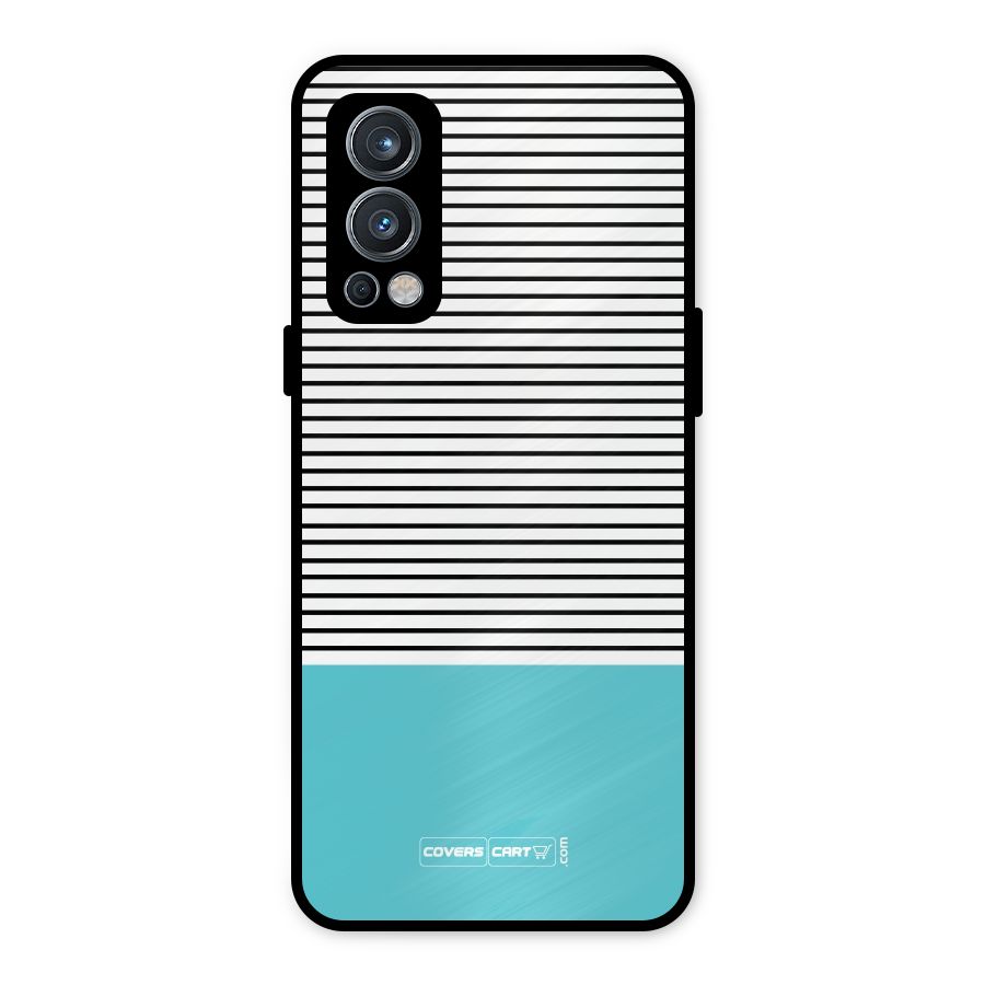 Deep Sky Blue Stripes Metal Back Case for OnePlus Nord 2 5G