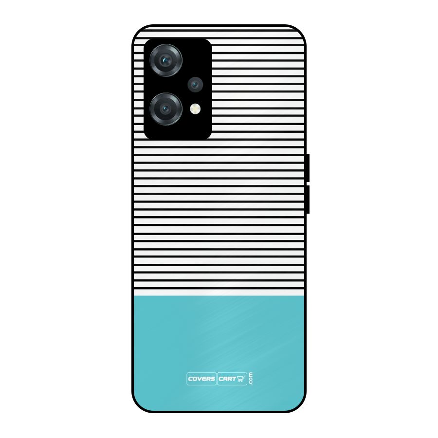 Deep Sky Blue Stripes Metal Back Case for OnePlus Nord CE 2 Lite 5G